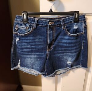 Lucky & Blessed Distressed Blue Jean Shorts